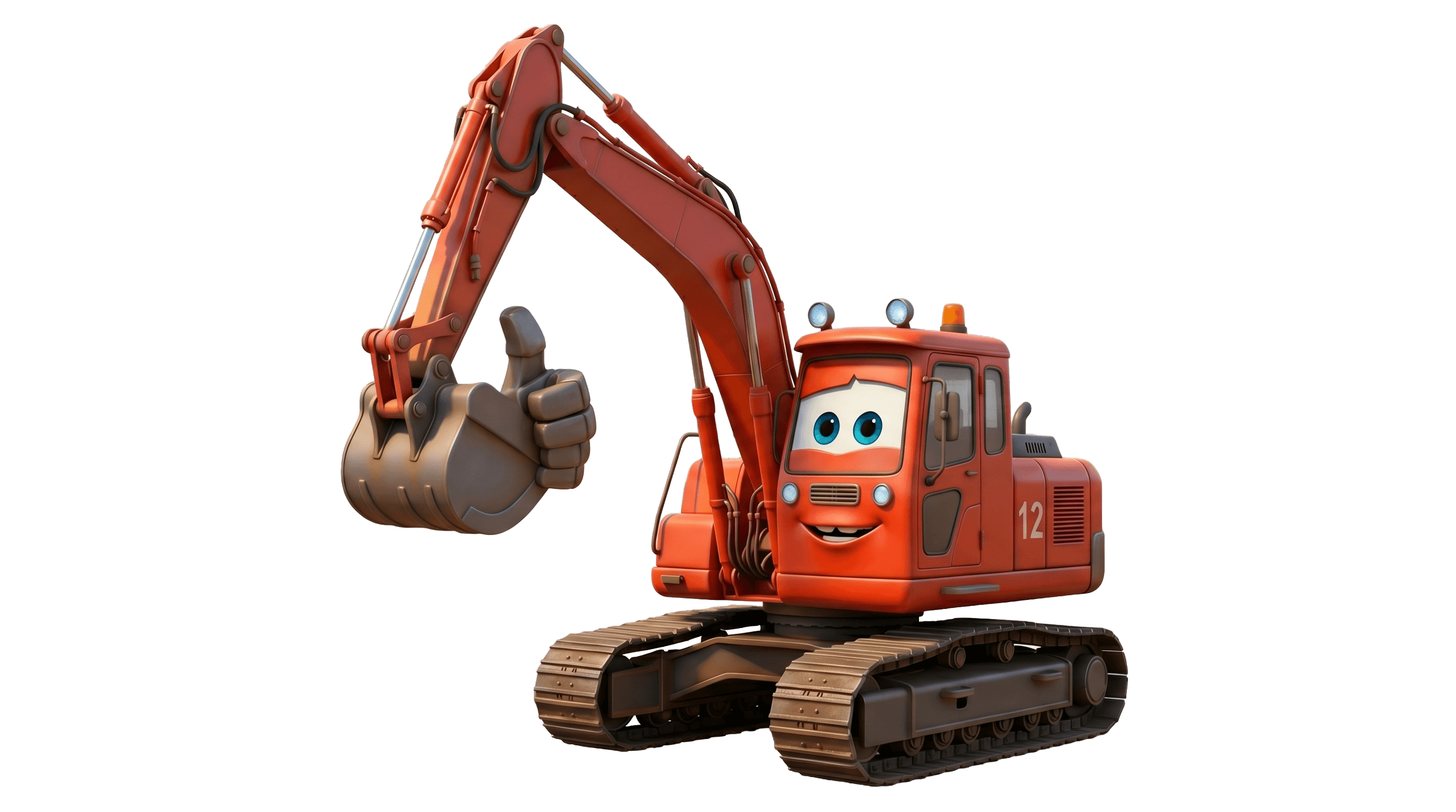 Rusty the excavator character